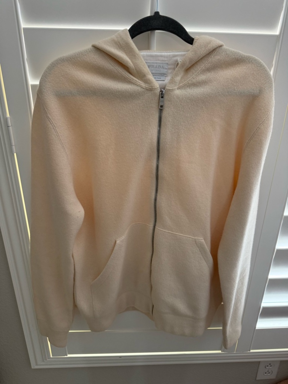 Prada Cream Cashmere Hoodie